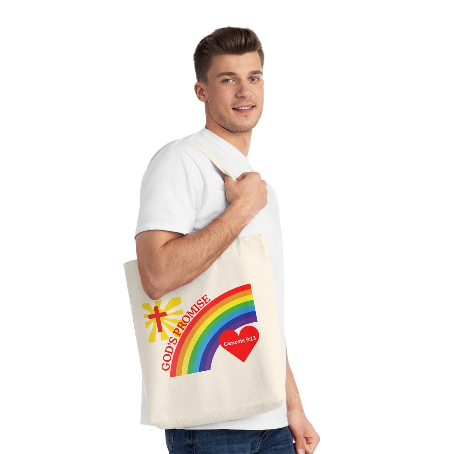 God's Promise Rainbow Tote Bag