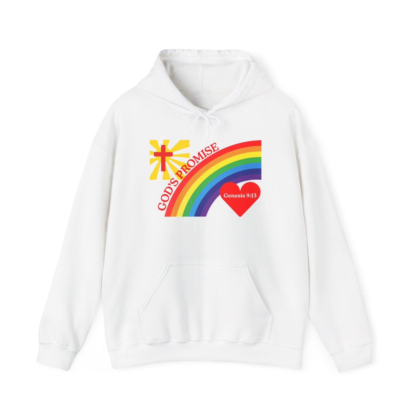 God's Promise Rainbow Unisex Hooded Sweatshirt