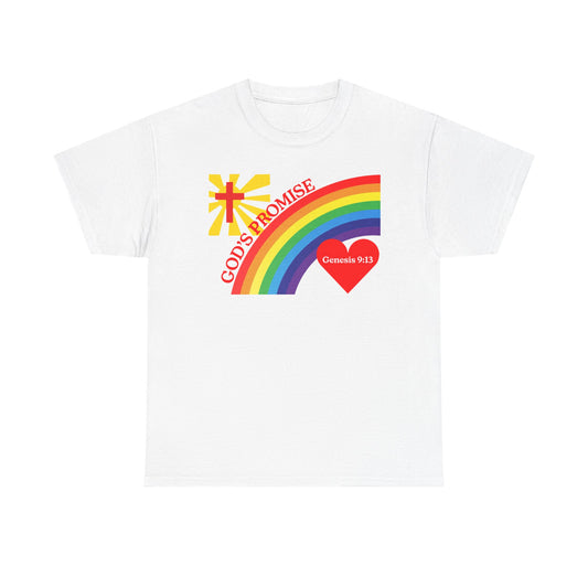 God's Promise Rainbow Unisex Heavy Cotton Tee