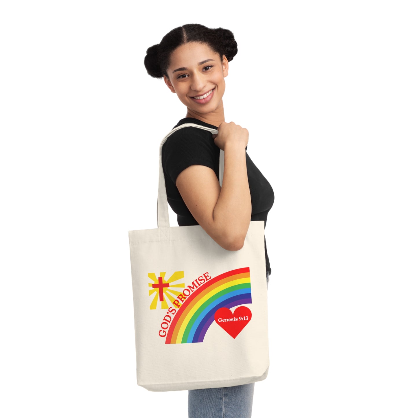 God's Promise Rainbow Tote Bag